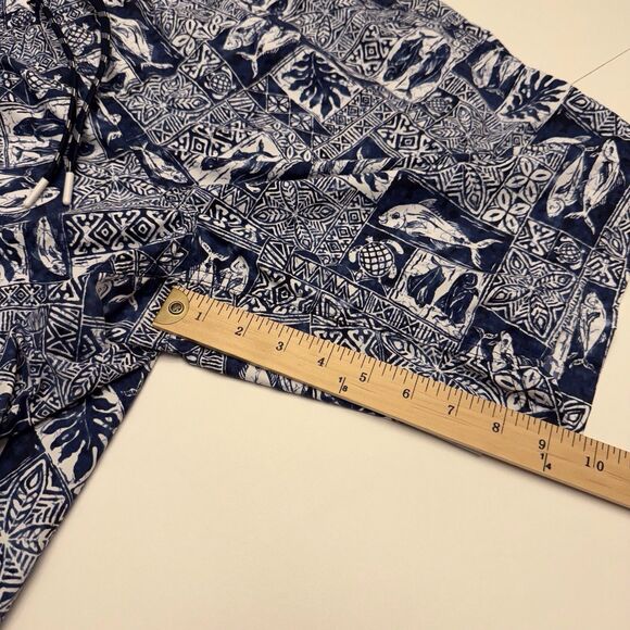 Lands’ End Mens 9” Volley Swim Trunks Shorts Navy Fish Block Print Sz XL - Picture 6 of 13